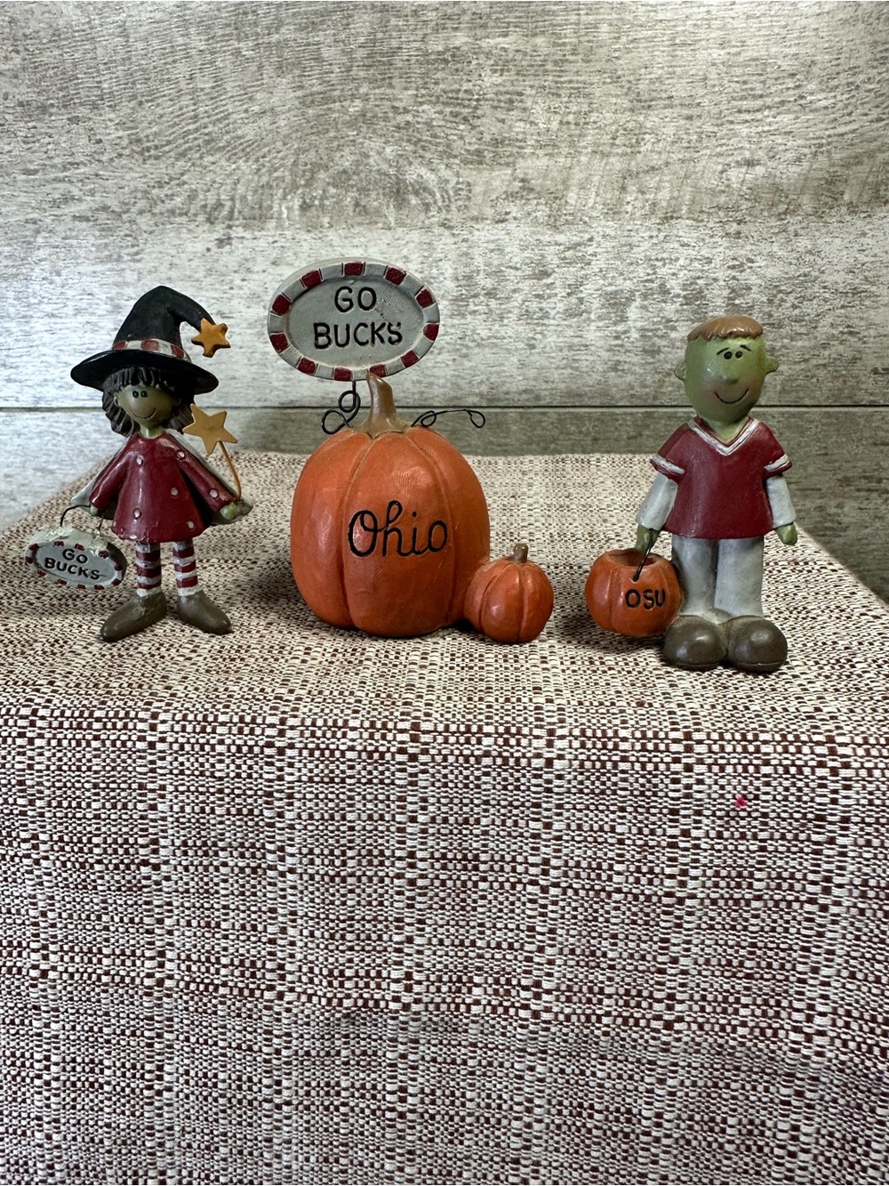 Blossom Bucket OSU Ohio State Buckeyes Halloween Figurine Set (3-Piece)